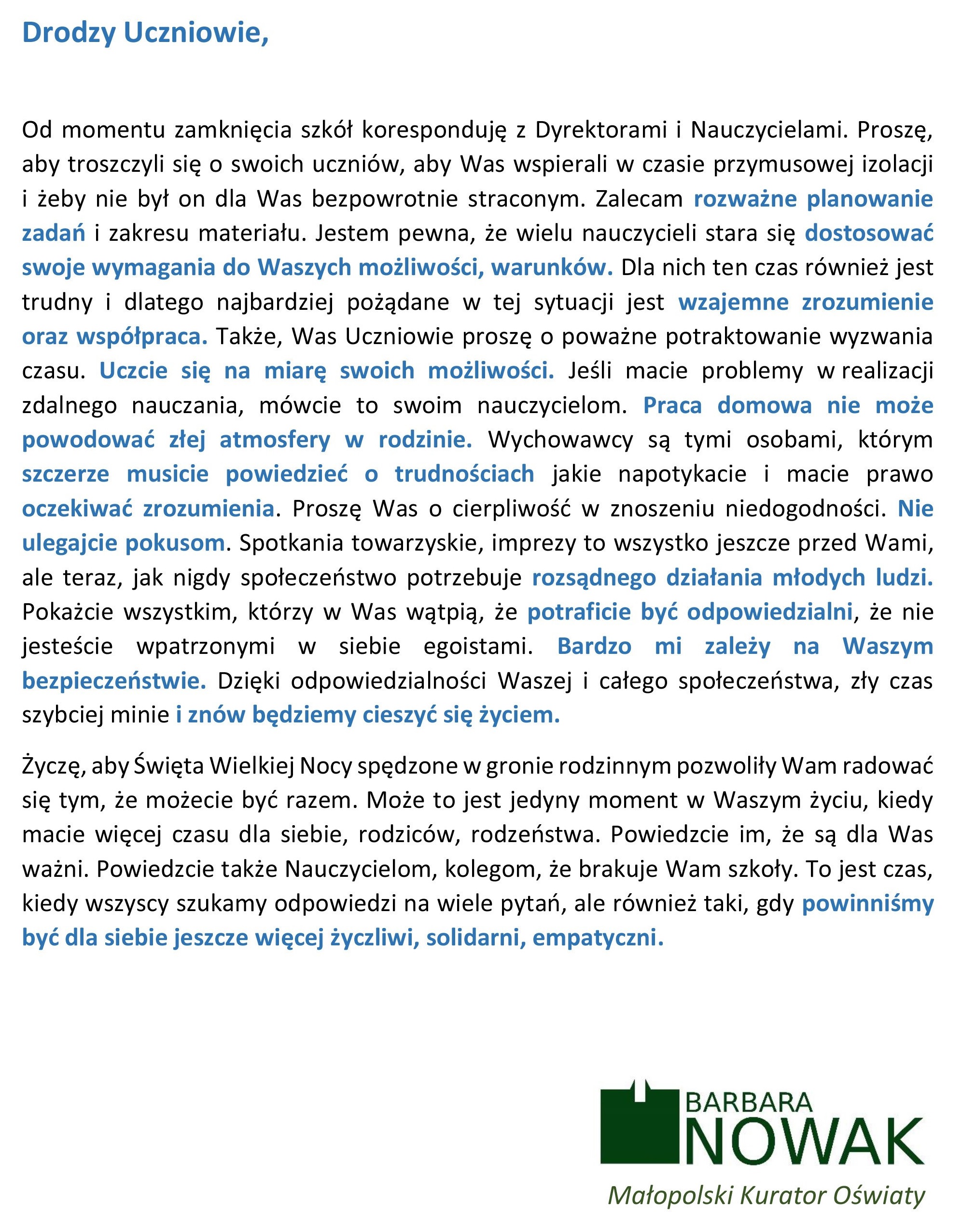 komunikat kuratorium